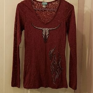 🔴*3 for $20 bundle* Shirt with rhinestones.